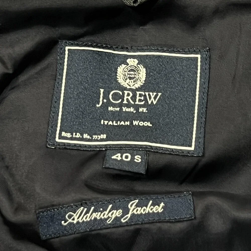 J Crew Aldridge Loro‎ Piana Super 120 Suit Jacket Mens 40S Gray